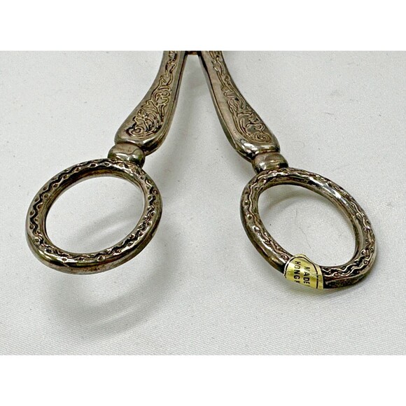 VINTAGE Silver Plate 8" Scissors ServingTongs - Pastry/Salad/Sandwich - Wedding - Picture 4 of 14